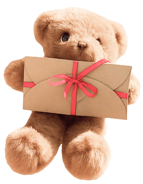 Brown bear with mail